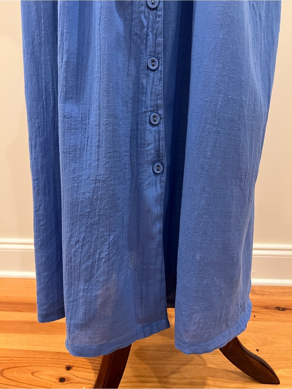 April Cornell Modern Prairie Dress Medium Blue Embroidered Button Front Cottage - Picture 7 of 14